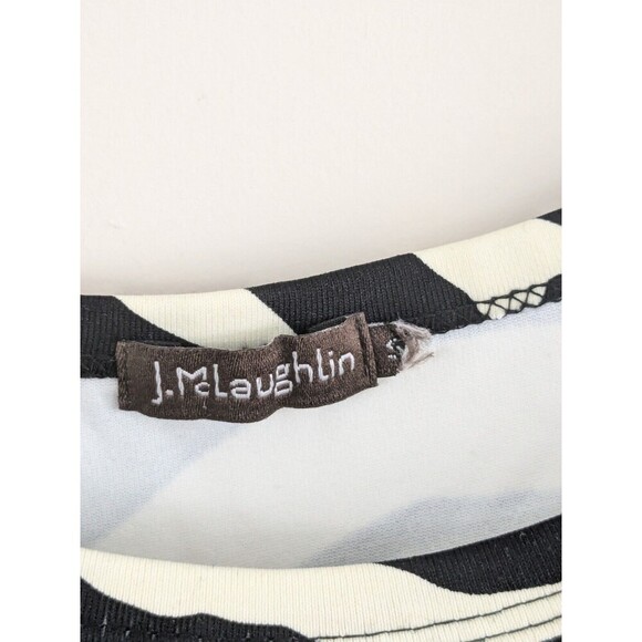 J. McLaughlin Catalina Cloth Size S Animal Print Chain Top Shirt Blouse 3/4 Slv - Picture 2 of 7